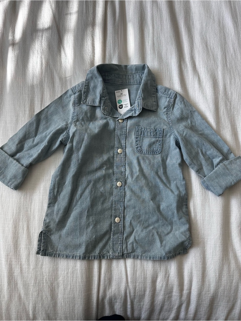 OshKosh Light Blue Denim-Style Button-Down Shirt